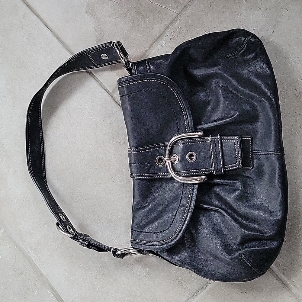 Coach black leather purse